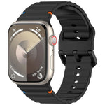 Wavy Grain Stitched Silicone Watch Band, For Apple Watch Series 6 40mm, For Apple Watch Series 6 44mm, For Apple Watch Series 5 44mm, For Apple Watch Series 5 40mm