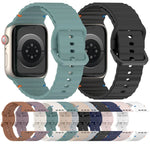 ウェービーグレイン ステッチ入りシリコンウォッチバンド、Apple Watch SE 2023 44mm用、Apple Watch SE 2023 40mm用、Apple Watch Ultra 2 49mm用、Apple Watch Series 9 45mm用