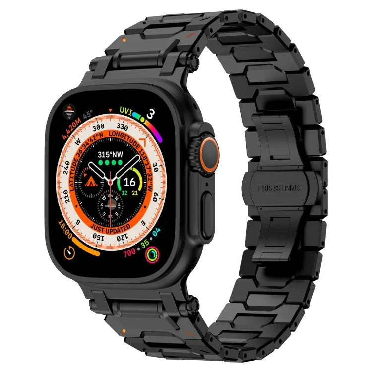 Pathfinder ステンレススチール メタルウォッチバンド、Apple Watch Series 10 46mm 用、Apple Watch SE 2023 44mm 用、Apple Watch Ultra 2 49mm 用、Apple Watch Series 9 45mm 用、Apple Watch Ultra 49mm 用、Apple Watch Series 8 45mm 用、Apple Watch SE 2022 4...
