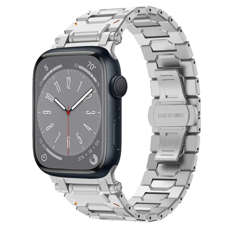 Pathfinder ステンレススチール メタルウォッチバンド、Apple Watch Series 10 46mm 用、Apple Watch SE 2023 44mm 用、Apple Watch Ultra 2 49mm 用、Apple Watch Series 9 45mm 用、Apple Watch Ultra 49mm 用、Apple Watch Series 8 45mm 用、Apple Watch SE 2022 4...