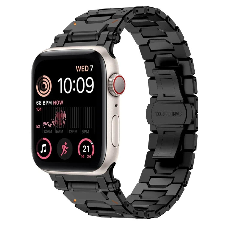 Pathfinder ステンレススチール メタルウォッチバンド、Apple Watch Series 10 46mm 用、Apple Watch SE 2023 44mm 用、Apple Watch Ultra 2 49mm 用、Apple Watch Series 9 45mm 用、Apple Watch Ultra 49mm 用、Apple Watch Series 8 45mm 用、Apple Watch SE 2022 4...