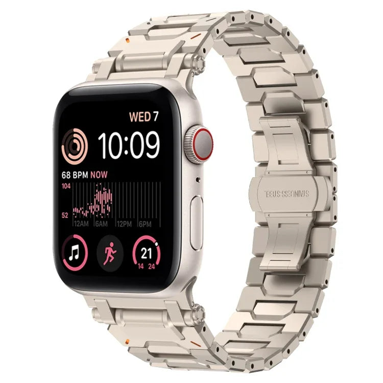 Pathfinder ステンレススチール メタルウォッチバンド、Apple Watch Series 10 46mm 用、Apple Watch SE 2023 44mm 用、Apple Watch Ultra 2 49mm 用、Apple Watch Series 9 45mm 用、Apple Watch Ultra 49mm 用、Apple Watch Series 8 45mm 用、Apple Watch SE 2022 4...