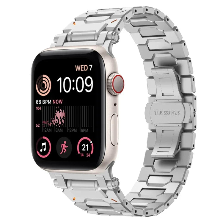 Pathfinder ステンレススチール メタルウォッチバンド、Apple Watch Series 10 46mm 用、Apple Watch SE 2023 44mm 用、Apple Watch Ultra 2 49mm 用、Apple Watch Series 9 45mm 用、Apple Watch Ultra 49mm 用、Apple Watch Series 8 45mm 用、Apple Watch SE 2022 4...