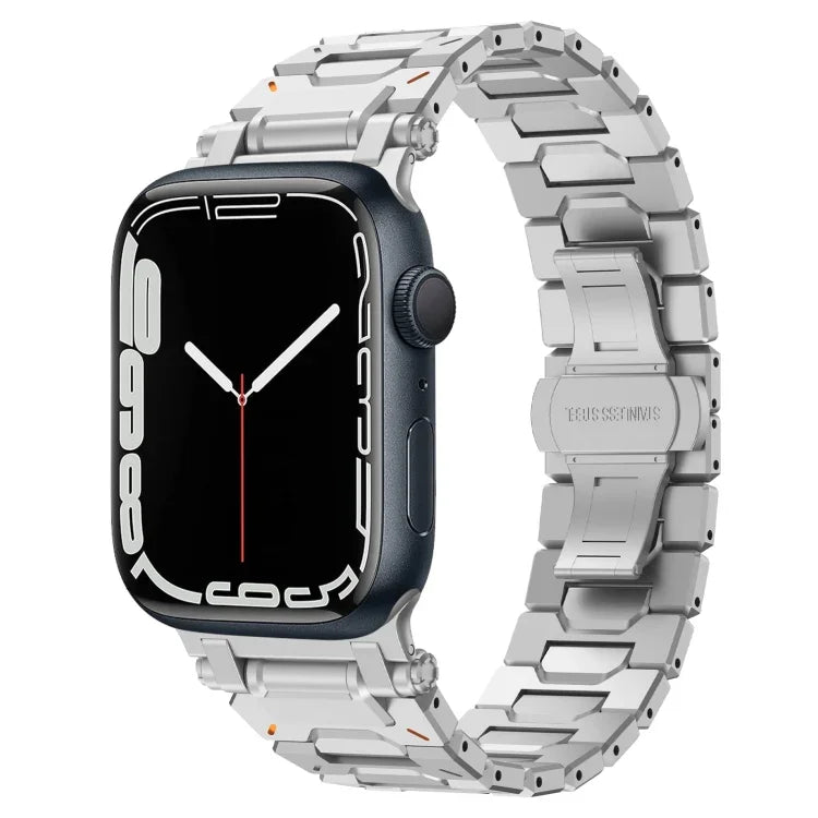 Pathfinder ステンレススチール メタルウォッチバンド、Apple Watch Series 10 46mm 用、Apple Watch SE 2023 44mm 用、Apple Watch Ultra 2 49mm 用、Apple Watch Series 9 45mm 用、Apple Watch Ultra 49mm 用、Apple Watch Series 8 45mm 用、Apple Watch SE 2022 4...