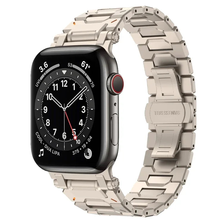 Pathfinder ステンレススチール メタルウォッチバンド、Apple Watch Series 10 46mm 用、Apple Watch SE 2023 44mm 用、Apple Watch Ultra 2 49mm 用、Apple Watch Series 9 45mm 用、Apple Watch Ultra 49mm 用、Apple Watch Series 8 45mm 用、Apple Watch SE 2022 4...