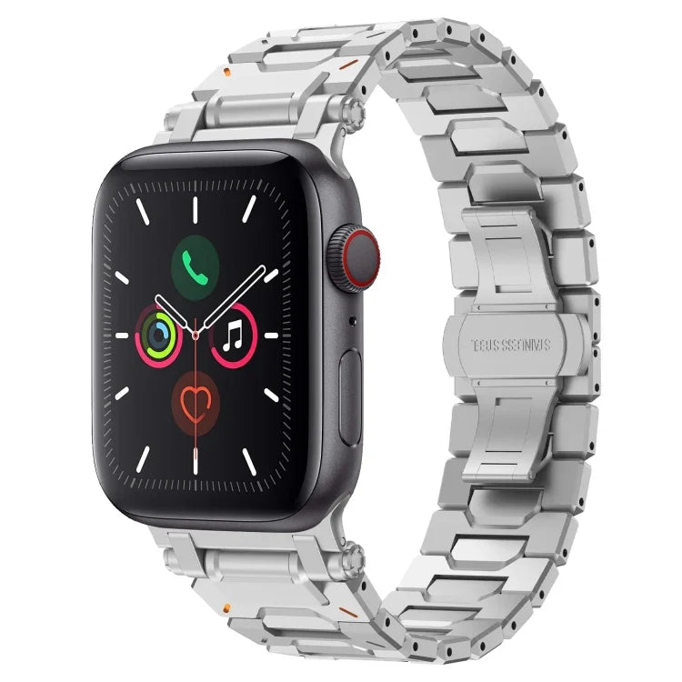 Pathfinder ステンレススチール メタルウォッチバンド、Apple Watch Series 10 46mm 用、Apple Watch SE 2023 44mm 用、Apple Watch Ultra 2 49mm 用、Apple Watch Series 9 45mm 用、Apple Watch Ultra 49mm 用、Apple Watch Series 8 45mm 用、Apple Watch SE 2022 4...