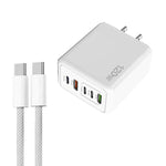 120W PD3.0 3ポートType-C 2ポートUSB マルチポート急速充電器 Type-C to Type-Cケーブル付き、USプラグ、USプラグ＋C to Cケーブル