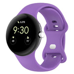 ソリッドカラー バタフライバックル シリコン製腕時計バンド, サイズ: S, Google Pixel Watch 4 / Watch 3 45mm用