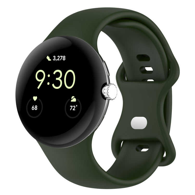 ソリッドカラー バタフライバックル シリコン製腕時計バンド, サイズ: S, Google Pixel Watch 4 / Watch 3 45mm用