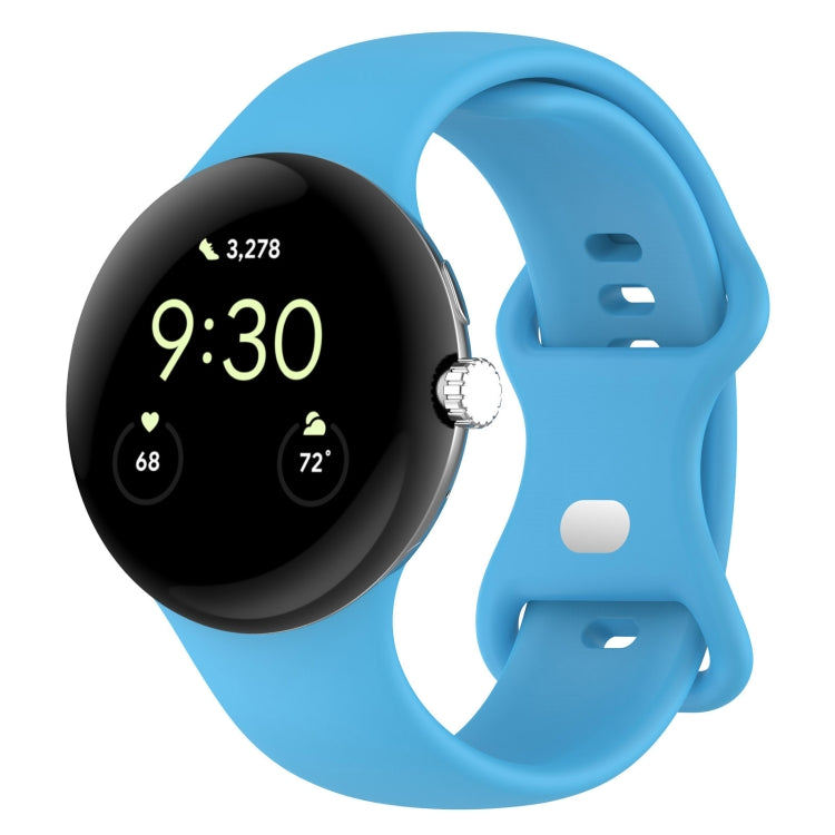 ソリッドカラー バタフライバックル シリコン製腕時計バンド, サイズ: S, Google Pixel Watch 4 / Watch 3 45mm用