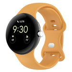 ソリッドカラー バタフライバックル シリコン製腕時計バンド, サイズ: S, Google Pixel Watch 4 / Watch 3 45mm用