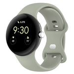 ソリッドカラー バタフライバックル シリコン製腕時計バンド, サイズ: S, Google Pixel Watch 4 / Watch 3 45mm用
