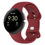 ソリッドカラー バタフライバックル シリコン製腕時計バンド, サイズ: S, Google Pixel Watch 4 / Watch 3 45mm用