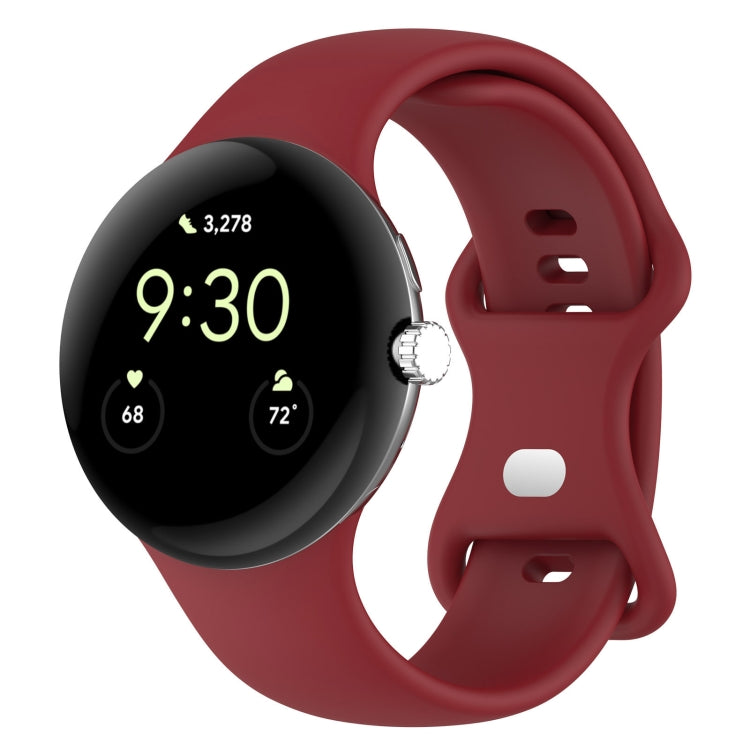 ソリッドカラー バタフライバックル シリコン製腕時計バンド, サイズ: S, Google Pixel Watch 4 / Watch 3 45mm用