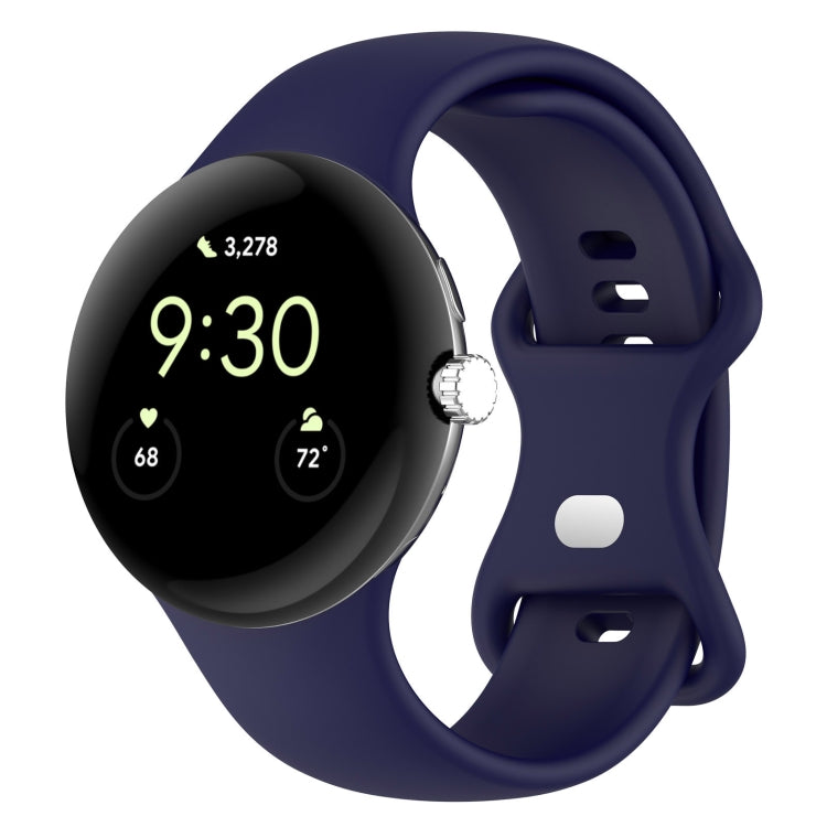 ソリッドカラー バタフライバックル シリコン製腕時計バンド, サイズ: S, Google Pixel Watch 4 / Watch 3 45mm用