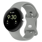 ソリッドカラー バタフライバックル シリコン製腕時計バンド, サイズ: S, Google Pixel Watch 4 / Watch 3 45mm用