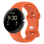 ソリッドカラー バタフライバックル シリコン製腕時計バンド, サイズ: S, Google Pixel Watch 4 / Watch 3 45mm用