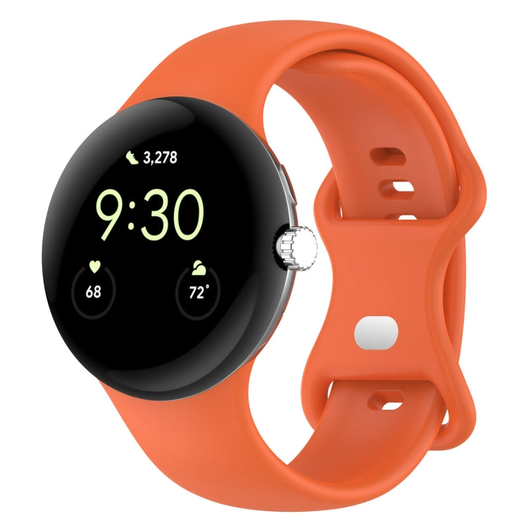 ソリッドカラー バタフライバックル シリコン製腕時計バンド, サイズ: S, Google Pixel Watch 4 / Watch 3 45mm用