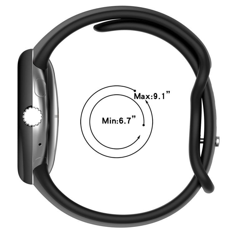 ソリッドカラー バタフライバックル シリコン製腕時計バンド, サイズ: S, Google Pixel Watch 4 / Watch 3 45mm用