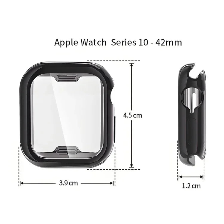 ENKAY Hat-Prince 電気めっきソフトTPUケースとスクリーンフィルム、Apple Watch Series 11 / 10 46mm 用、Apple Watch Series 11 / 10 42mm 用