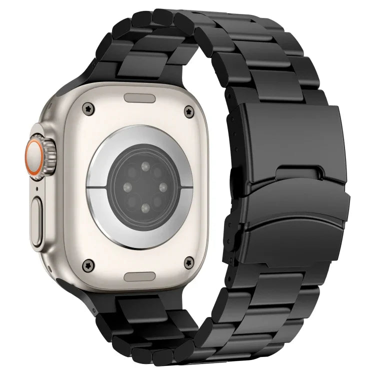 Three Beads Titanium Alloy Metal Watch Band, For Apple Watch Series 10 46mm, For Apple Watch Series 10 42mm, For Apple Watch SE 2023 44mm, For Apple Watch SE 2023 40mm, For Apple Watch Ultra 2 49mm, For Apple Watch Series 9 45mm                        ...