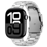 Three Beads Titanium Alloy Metal Watch Band, For Apple Watch Series 10 46mm, For Apple Watch Series 10 42mm, For Apple Watch SE 2023 44mm, For Apple Watch SE 2023 40mm, For Apple Watch Ultra 2 49mm, For Apple Watch Series 9 45mm                        ...