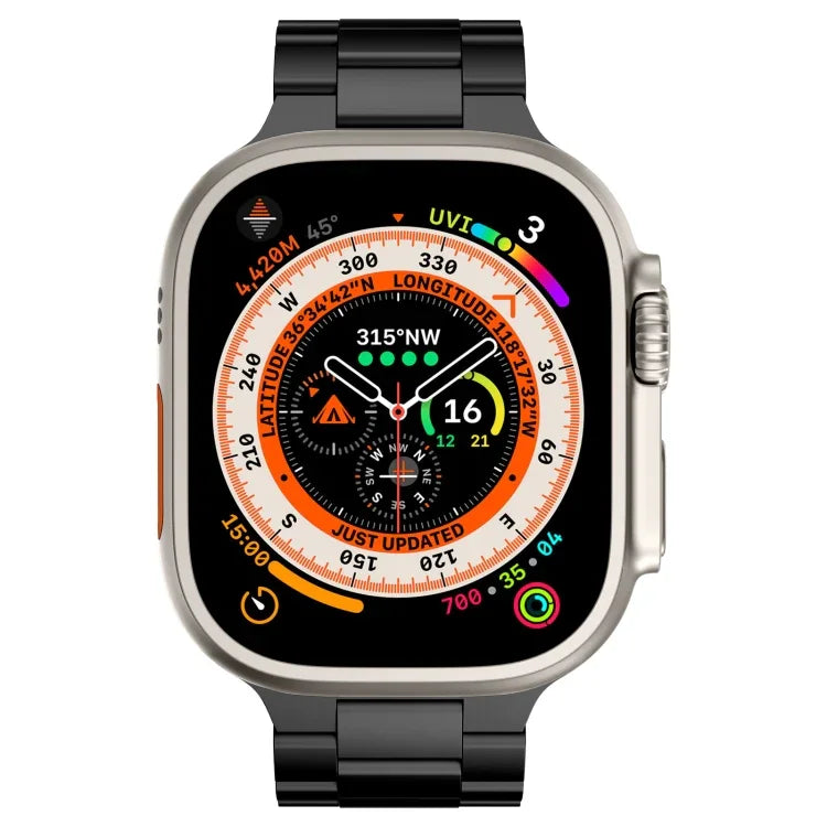スリービーズ チタン合金メタルウォッチバンド、Apple Watch Series 7 41mm 用、Apple Watch Series 7 45mm 用、Apple Watch Series 6 40mm 用、Apple Watch Series 6 44mm 用、Apple Watch Series 5 44mm 用、Apple Watch Series 5 40mm 用                       ...