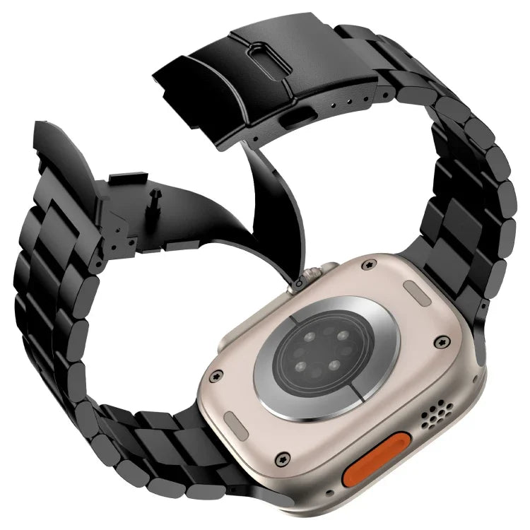 スリービーズ チタン合金メタルウォッチバンド、Apple Watch Series 7 41mm 用、Apple Watch Series 7 45mm 用、Apple Watch Series 6 40mm 用、Apple Watch Series 6 44mm 用、Apple Watch Series 5 44mm 用、Apple Watch Series 5 40mm 用                       ...
