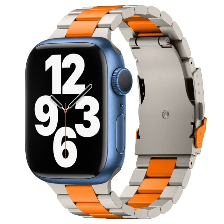 スリービーズ チタン合金メタルウォッチバンド、Apple Watch Series 7 41mm 用、Apple Watch Series 7 45mm 用、Apple Watch Series 6 40mm 用、Apple Watch Series 6 44mm 用、Apple Watch Series 5 44mm 用、Apple Watch Series 5 40mm 用                       ...
