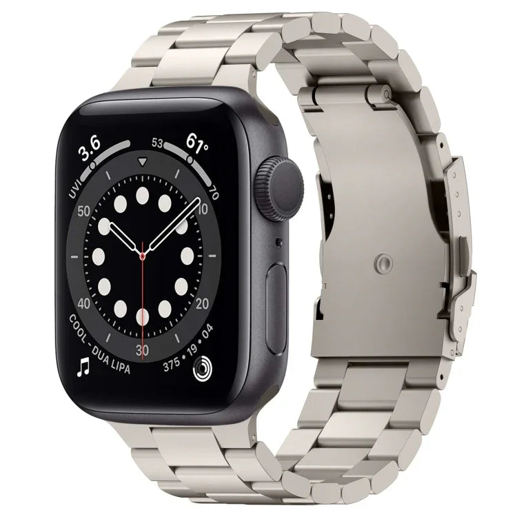 スリービーズ チタン合金メタルウォッチバンド、Apple Watch Series 7 41mm 用、Apple Watch Series 7 45mm 用、Apple Watch Series 6 40mm 用、Apple Watch Series 6 44mm 用、Apple Watch Series 5 44mm 用、Apple Watch Series 5 40mm 用                       ...