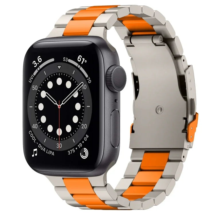 スリービーズ チタン合金メタルウォッチバンド、Apple Watch Series 7 41mm 用、Apple Watch Series 7 45mm 用、Apple Watch Series 6 40mm 用、Apple Watch Series 6 44mm 用、Apple Watch Series 5 44mm 用、Apple Watch Series 5 40mm 用                       ...