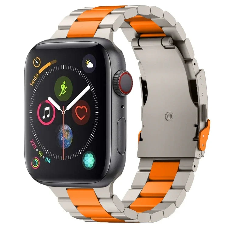 スリービーズ チタン合金メタルウォッチバンド、Apple Watch Series 7 41mm 用、Apple Watch Series 7 45mm 用、Apple Watch Series 6 40mm 用、Apple Watch Series 6 44mm 用、Apple Watch Series 5 44mm 用、Apple Watch Series 5 40mm 用                       ...