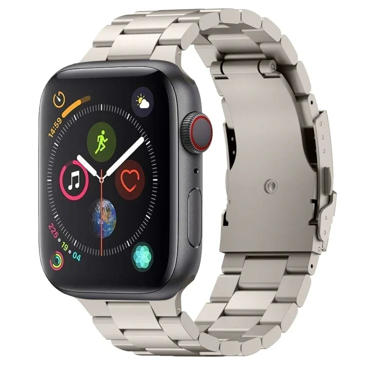 スリービーズ チタン合金メタルウォッチバンド、Apple Watch Series 7 41mm 用、Apple Watch Series 7 45mm 用、Apple Watch Series 6 40mm 用、Apple Watch Series 6 44mm 用、Apple Watch Series 5 44mm 用、Apple Watch Series 5 40mm 用                       ...