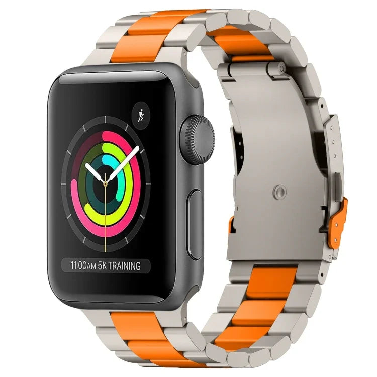 スリービーズ チタン合金メタルウォッチバンド、Apple Watch Series 7 41mm 用、Apple Watch Series 7 45mm 用、Apple Watch Series 6 40mm 用、Apple Watch Series 6 44mm 用、Apple Watch Series 5 44mm 用、Apple Watch Series 5 40mm 用                       ...