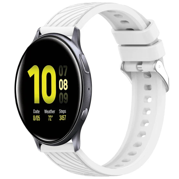 ストライプテクスチャーシリコン 20mm 時計バンド、Samsung Galaxy Watch Active2 44mm 用、Samsung Galaxy Watch Active2 40mm 用