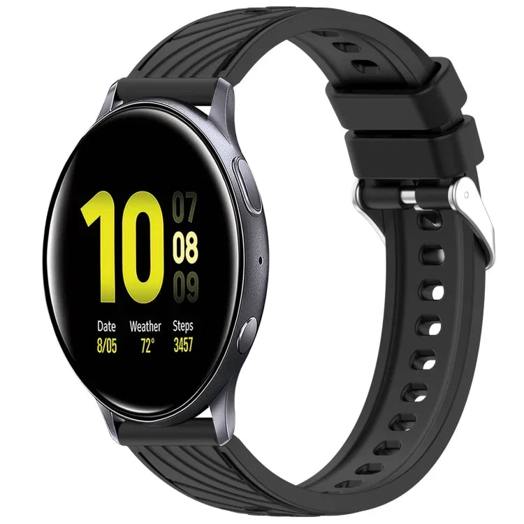 ストライプテクスチャーシリコン 20mm 時計バンド、Samsung Galaxy Watch Active2 44mm 用、Samsung Galaxy Watch Active2 40mm 用