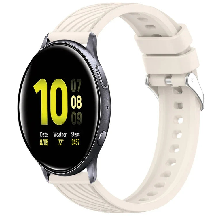 ストライプテクスチャーシリコン 20mm 時計バンド、Samsung Galaxy Watch Active2 44mm 用、Samsung Galaxy Watch Active2 40mm 用