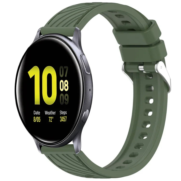 ストライプテクスチャーシリコン 20mm 時計バンド、Samsung Galaxy Watch Active2 44mm 用、Samsung Galaxy Watch Active2 40mm 用