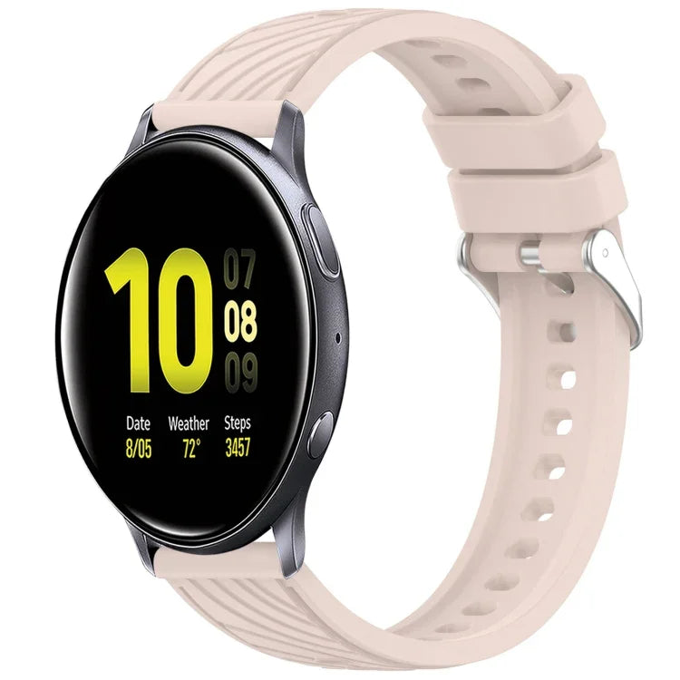 ストライプテクスチャーシリコン 20mm 時計バンド、Samsung Galaxy Watch Active2 44mm 用、Samsung Galaxy Watch Active2 40mm 用
