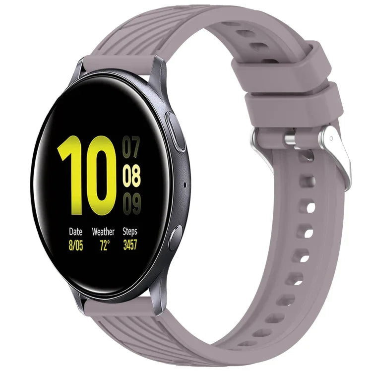 ストライプテクスチャーシリコン 20mm 時計バンド、Samsung Galaxy Watch Active2 44mm 用、Samsung Galaxy Watch Active2 40mm 用