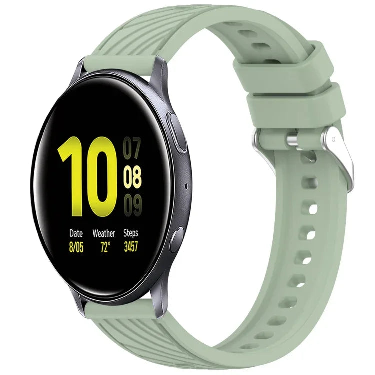 ストライプテクスチャーシリコン 20mm 時計バンド、Samsung Galaxy Watch Active2 44mm 用、Samsung Galaxy Watch Active2 40mm 用
