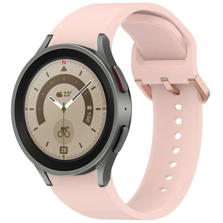 無地カラフルバックル クイックリリース シリコン時計バンド、Samsung Galaxy Watch 5 40 / 44mm 用、Samsung Galaxy Watch 5 Pro 用、Samsung Galaxy Watch 4 40 / 44mm 用、Samsung Galaxy Watch 4 Classic 46 / 42mm 用
