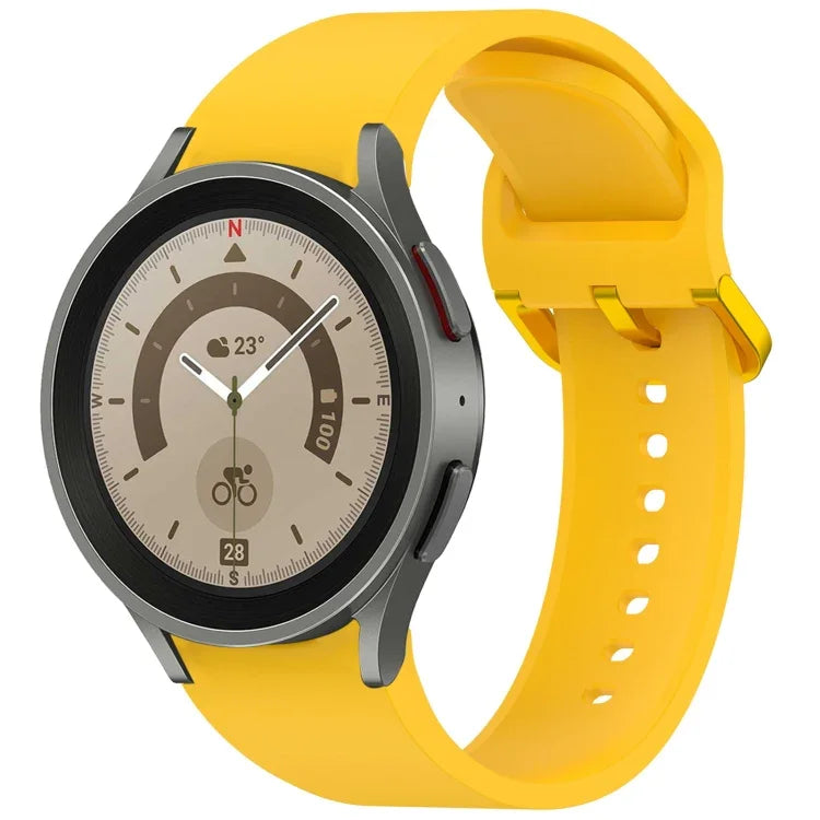 無地カラフルバックル クイックリリース シリコン時計バンド、Samsung Galaxy Watch 5 40 / 44mm 用、Samsung Galaxy Watch 5 Pro 用、Samsung Galaxy Watch 4 40 / 44mm 用、Samsung Galaxy Watch 4 Classic 46 / 42mm 用