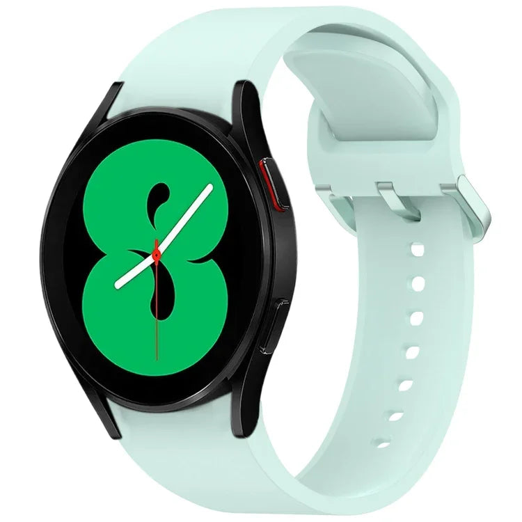 無地カラフルバックル クイックリリース シリコン時計バンド、Samsung Galaxy Watch 5 40 / 44mm 用、Samsung Galaxy Watch 5 Pro 用、Samsung Galaxy Watch 4 40 / 44mm 用、Samsung Galaxy Watch 4 Classic 46 / 42mm 用