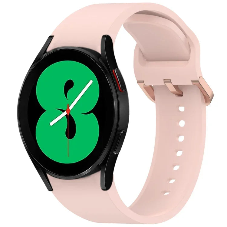 無地カラフルバックル クイックリリース シリコン時計バンド、Samsung Galaxy Watch 5 40 / 44mm 用、Samsung Galaxy Watch 5 Pro 用、Samsung Galaxy Watch 4 40 / 44mm 用、Samsung Galaxy Watch 4 Classic 46 / 42mm 用