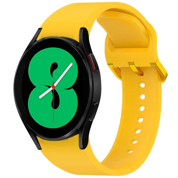 無地カラフルバックル クイックリリース シリコン時計バンド、Samsung Galaxy Watch 5 40 / 44mm 用、Samsung Galaxy Watch 5 Pro 用、Samsung Galaxy Watch 4 40 / 44mm 用、Samsung Galaxy Watch 4 Classic 46 / 42mm 用
