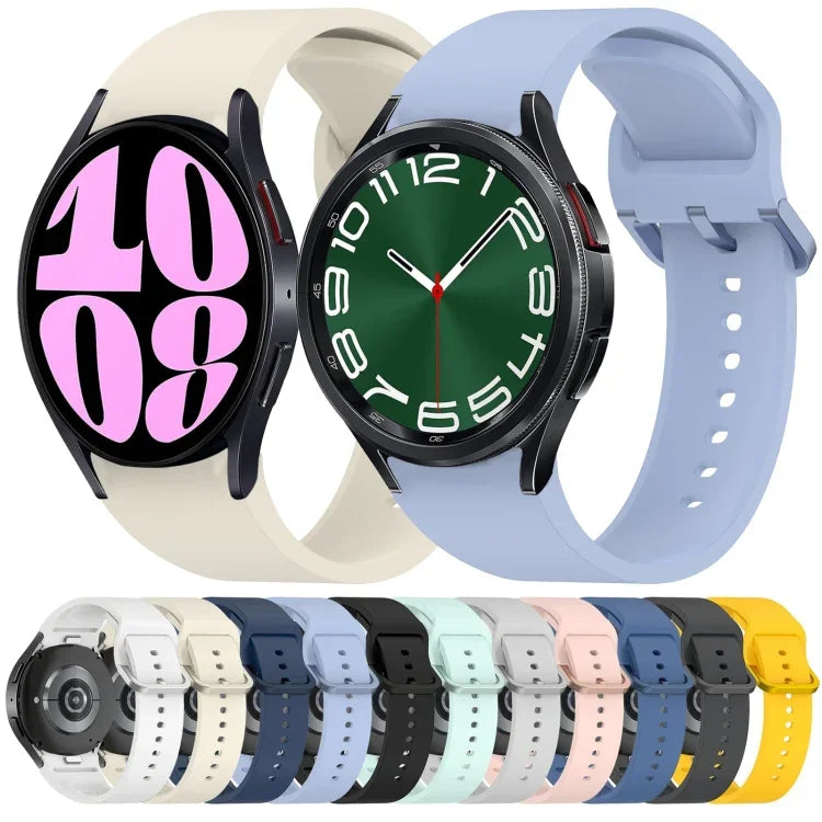 無地カラフルバックル クイックリリース シリコン時計バンド、Samsung Galaxy Watch 5 40 / 44mm 用、Samsung Galaxy Watch 5 Pro 用、Samsung Galaxy Watch 4 40 / 44mm 用、Samsung Galaxy Watch 4 Classic 46 / 42mm 用