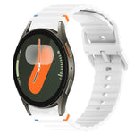 ウェービーグレインステッチ入りクイックリリースシリコン製時計バンド、Samsung Galaxy Watch FE 40mm用、Samsung Galaxy Watch 7 44mm用、Samsung Galaxy Watch 7 40mm用、Samsung Galaxy Watch 6 Classic 47mm用