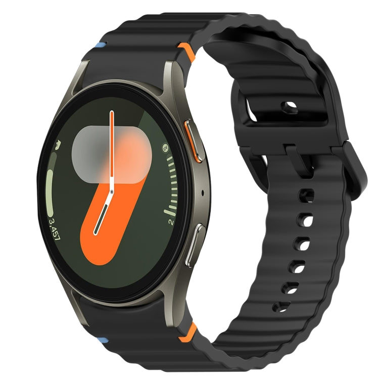ウェービーグレインステッチ入りクイックリリースシリコン製時計バンド、Samsung Galaxy Watch FE 40mm用、Samsung Galaxy Watch 7 44mm用、Samsung Galaxy Watch 7 40mm用、Samsung Galaxy Watch 6 Classic 47mm用