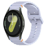 ウェービーグレインステッチ入りクイックリリースシリコン製時計バンド、Samsung Galaxy Watch FE 40mm用、Samsung Galaxy Watch 7 44mm用、Samsung Galaxy Watch 7 40mm用、Samsung Galaxy Watch 6 Classic 47mm用